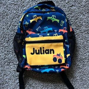 Brand New ToddlerTruck Theme Backpack with customize name.